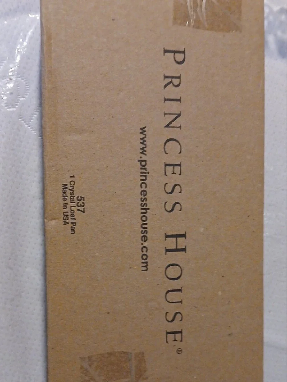 Princess House Clear Glass Loaf Pan with Fantasia Pattern NIB 537